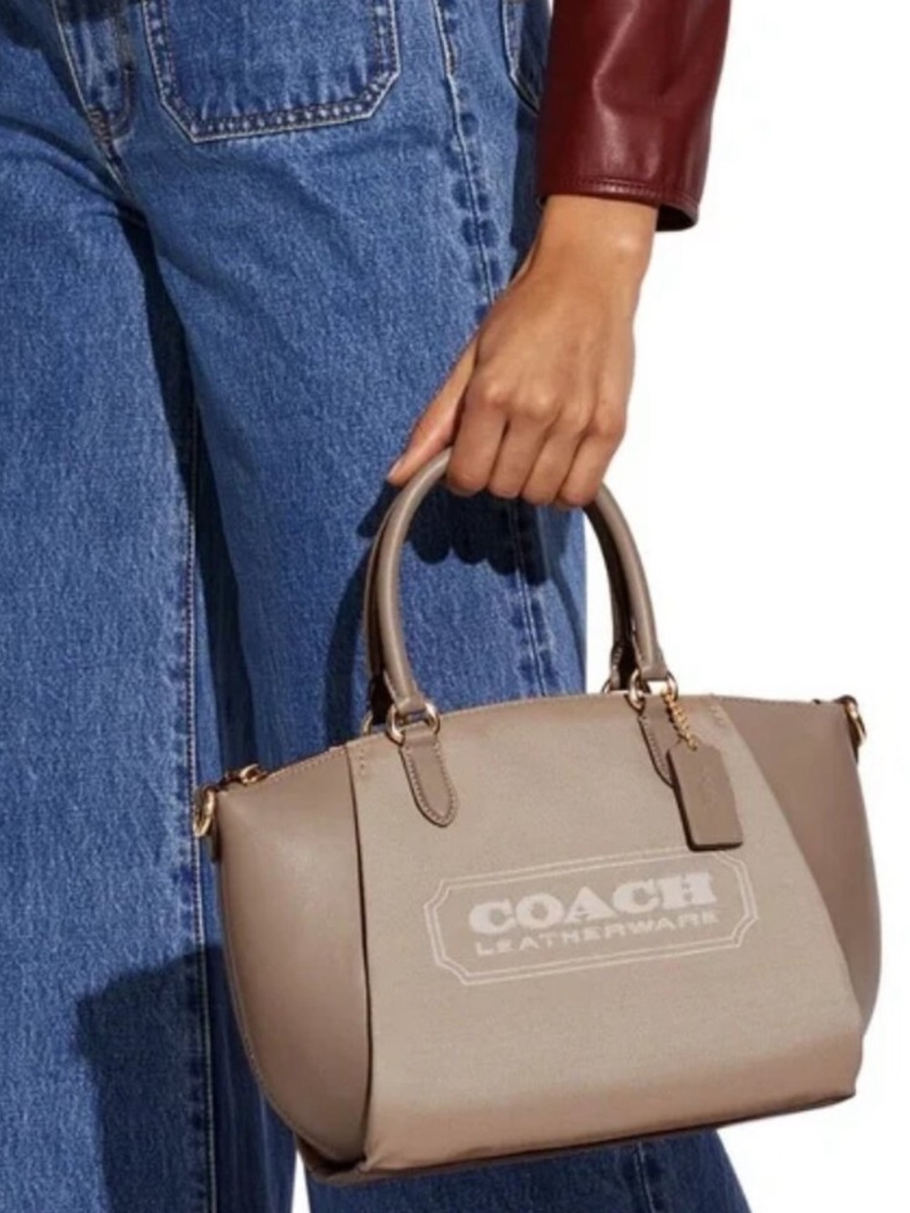 Coach Badge Jacquard Elise Satchel with Convertible Straps NWT - Picture 12 of 13